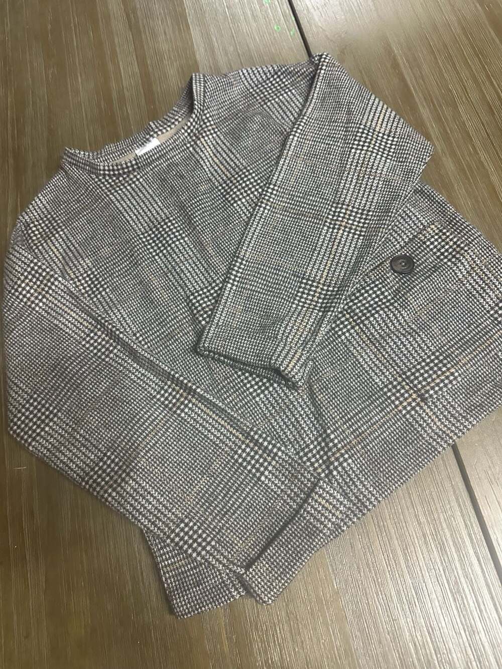 Girls Zara Plaid/ Twill Top ( Size: 10/ cm 140)